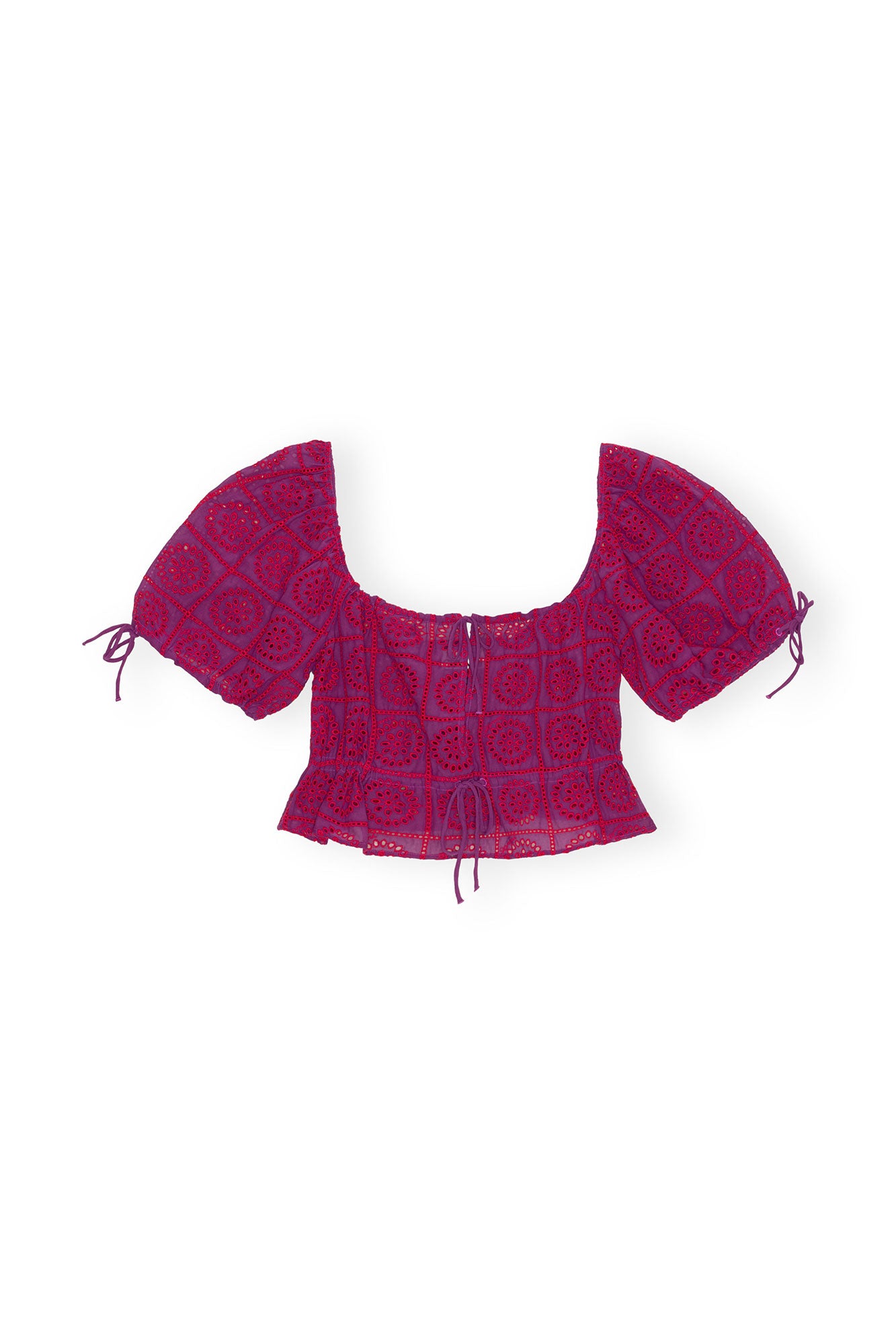 Broderie Anglaise Cropped Top | Sparkling Grape