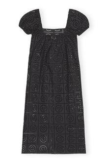 Broderie Anglaise Midi Dress | Black