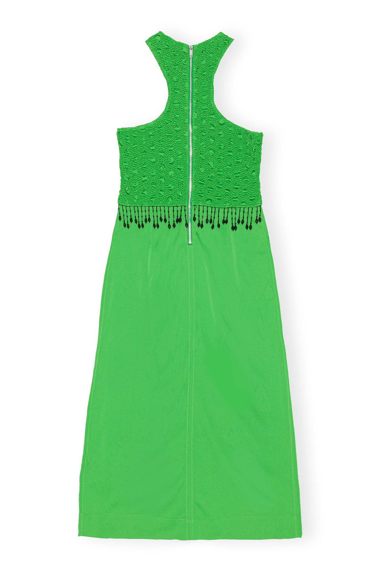 Smocked Satin Maxi Dress | Classic Green