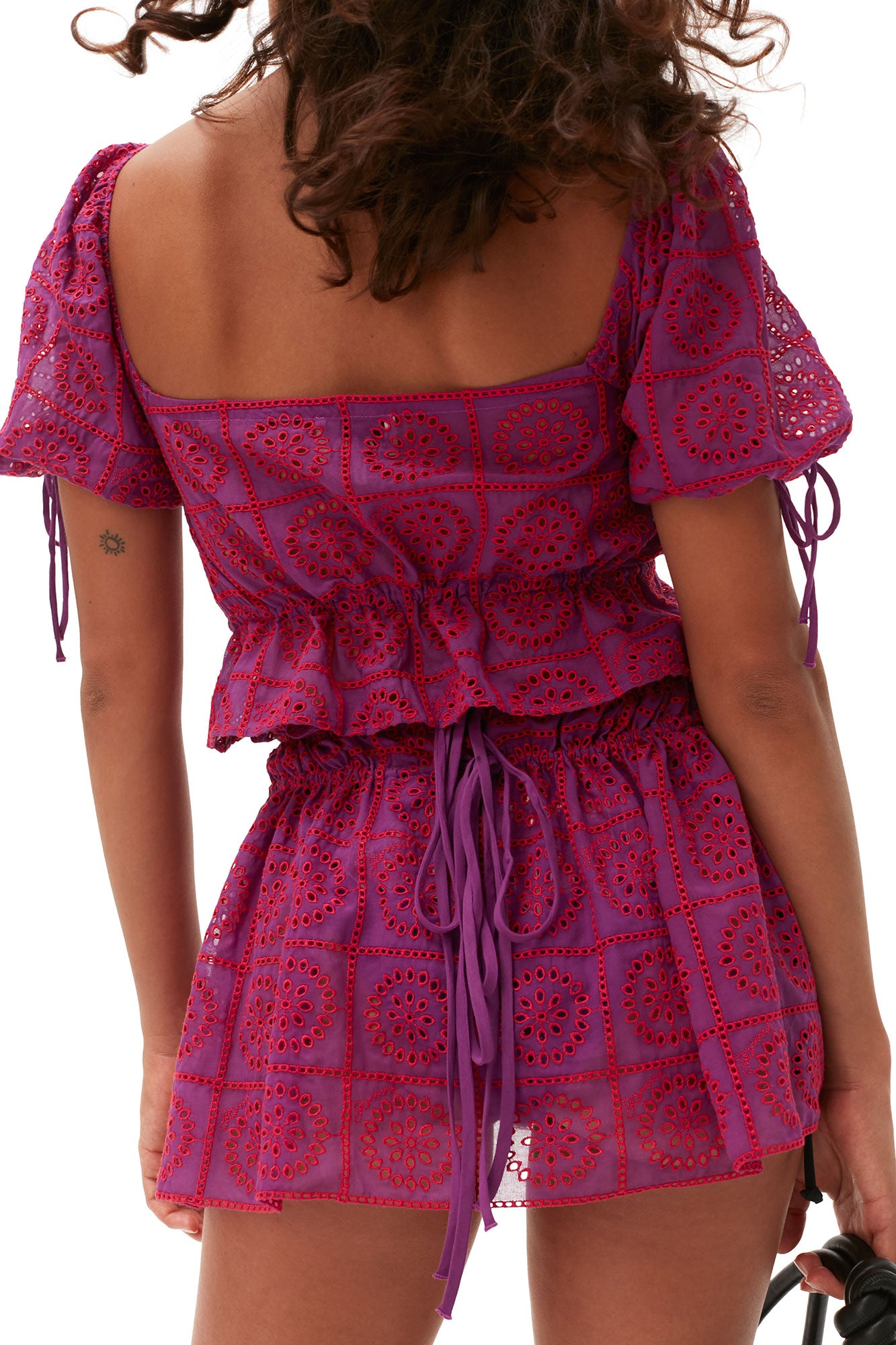 Broderie Anglaise Mini Skirt | Sparkling Grape