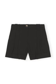 Drapey Melange Shorts | Black
