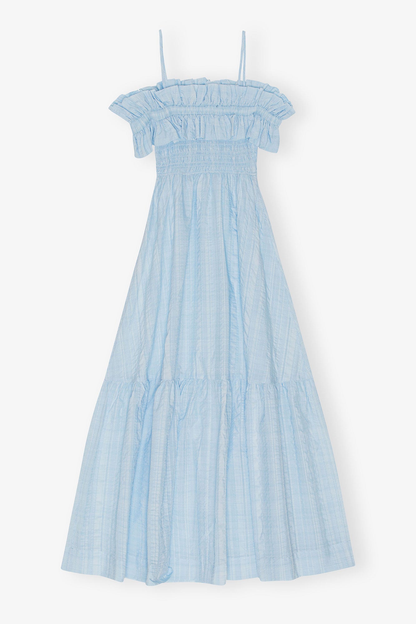 Seersucker Check Smock Maxi Dress | Ice Water