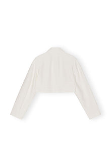 Slub Linen Cropped Blazer | Egret