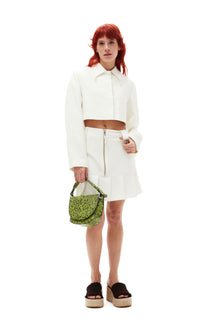 Slub Linen Cropped Blazer | Egret