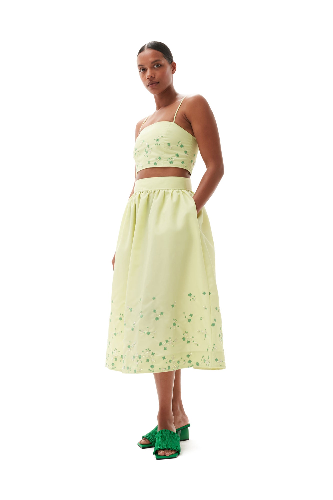 Beaded Nylon Skirt | Lily Green