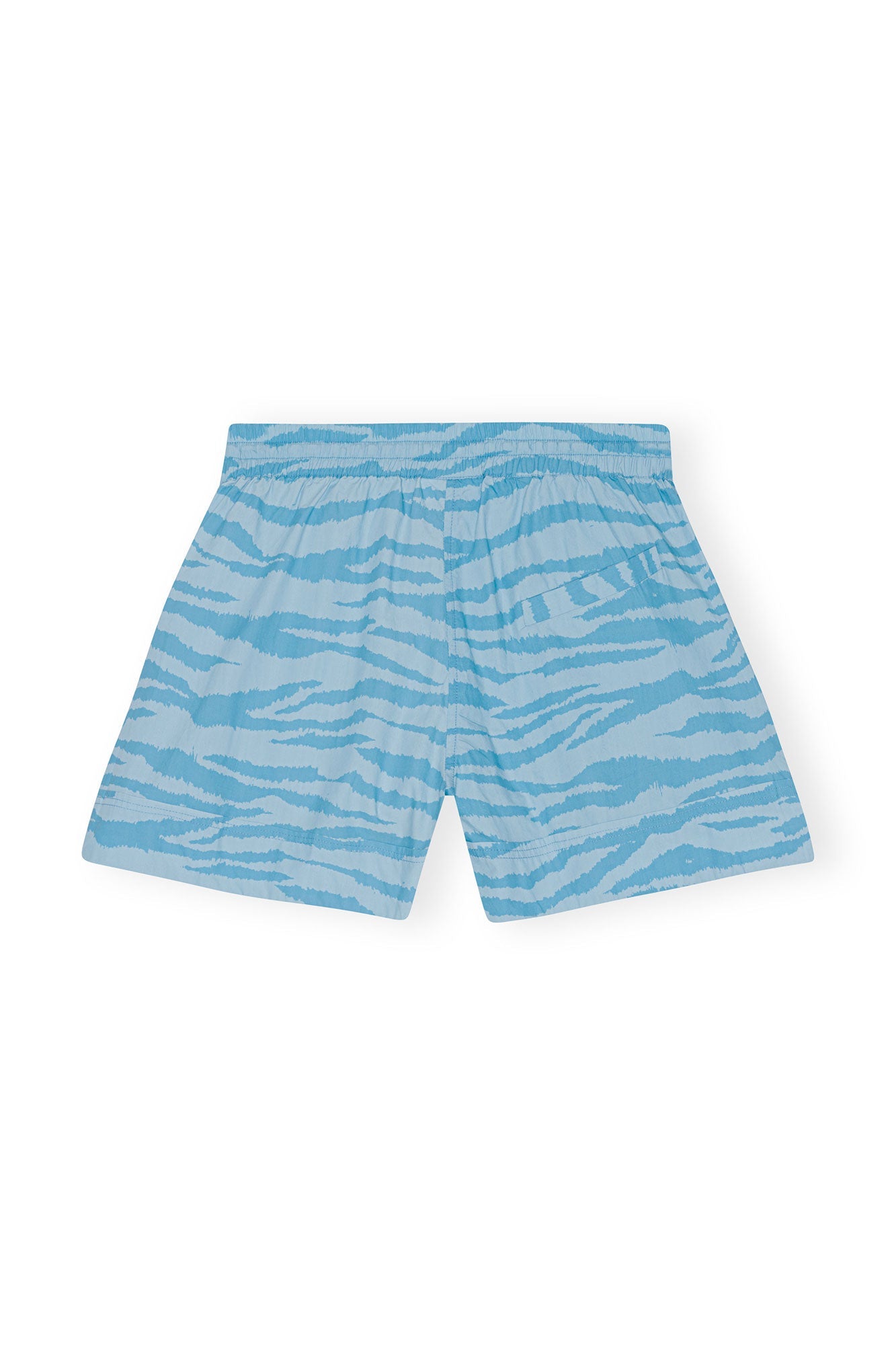 Printed Cotton Elasticated Shorts | Ethereal Blue