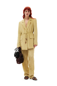 Shiny Tech Blazer | Leek Green