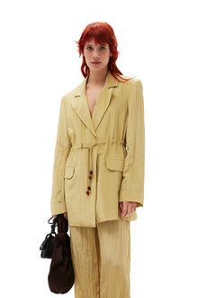 Shiny Tech Blazer | Leek Green