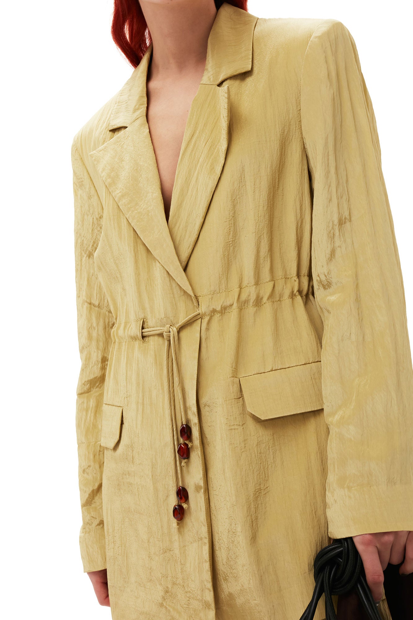 Shiny Tech Blazer | Leek Green