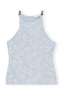 Stretch Jacquard Top | Sky Blue