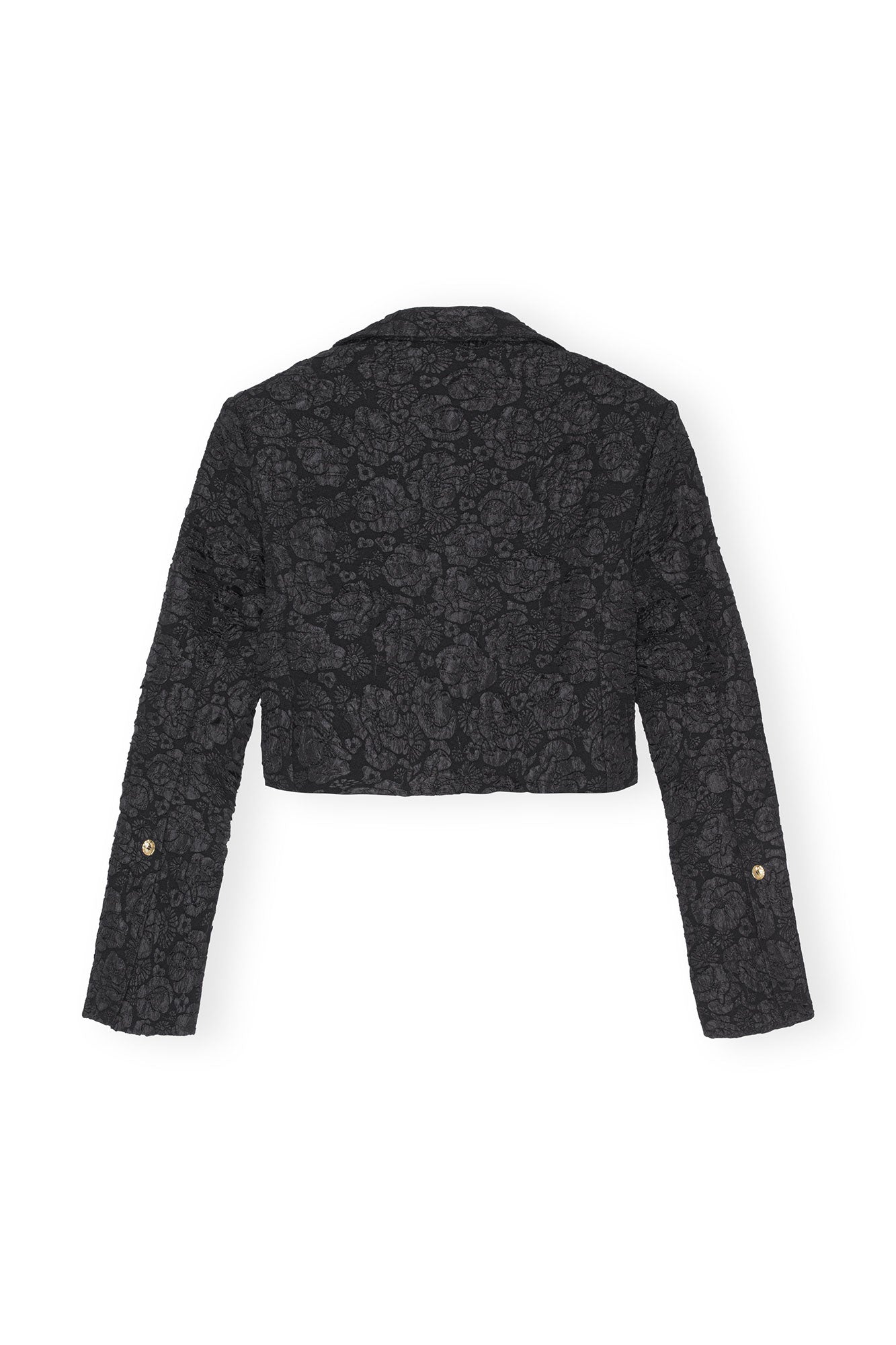 Stretch Jacquard Cropped Blazer | Black