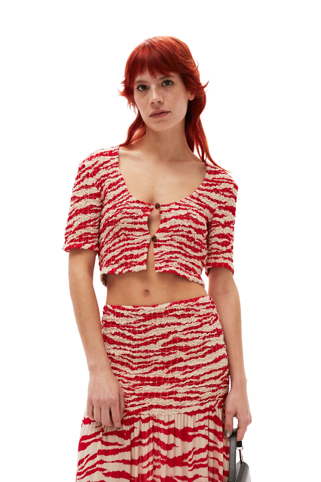 Printed Georgette Maxi Smock Skirt | Castle Wall