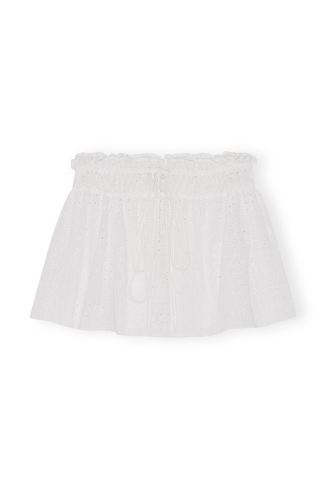 Broderie Anglaise Mini Skirt | Bright White