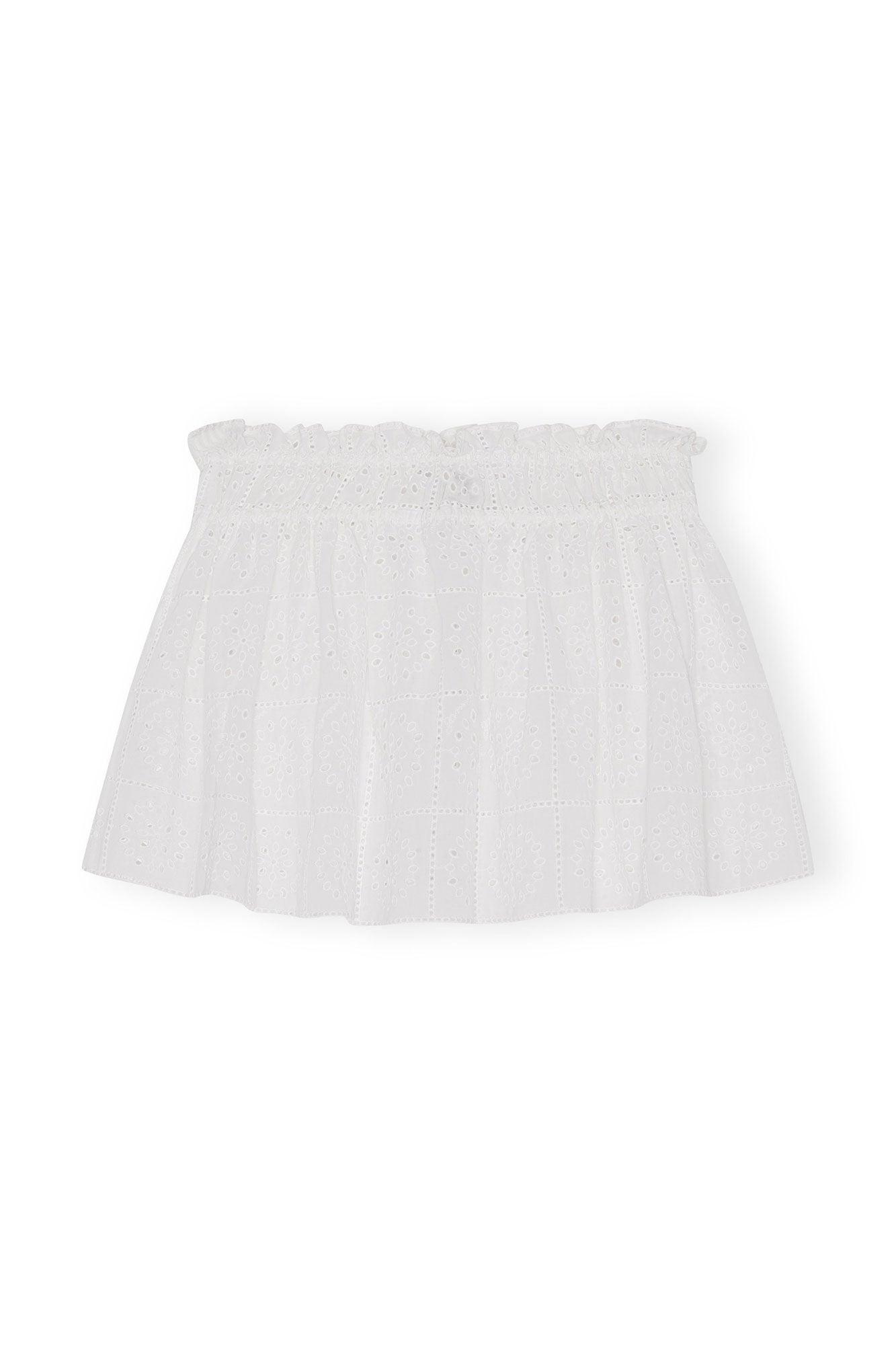 Broderie Anglaise Mini Skirt | Bright White
