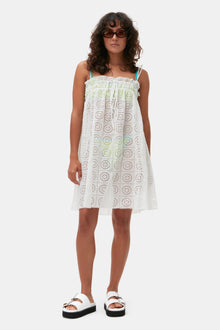 Light Broderie Anglaise Strap Dress | Bright White