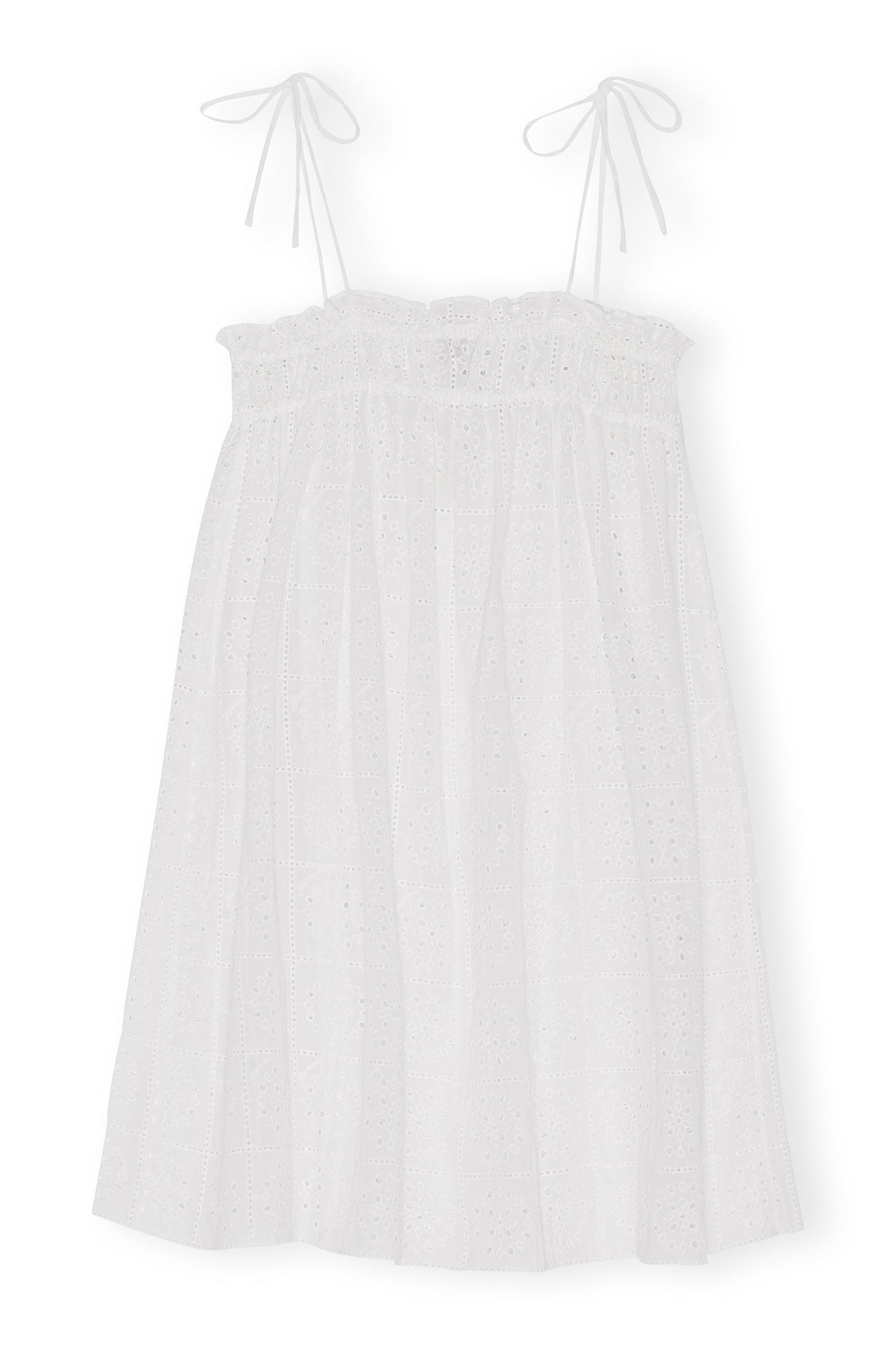 Light Broderie Anglaise Strap Dress | Bright White