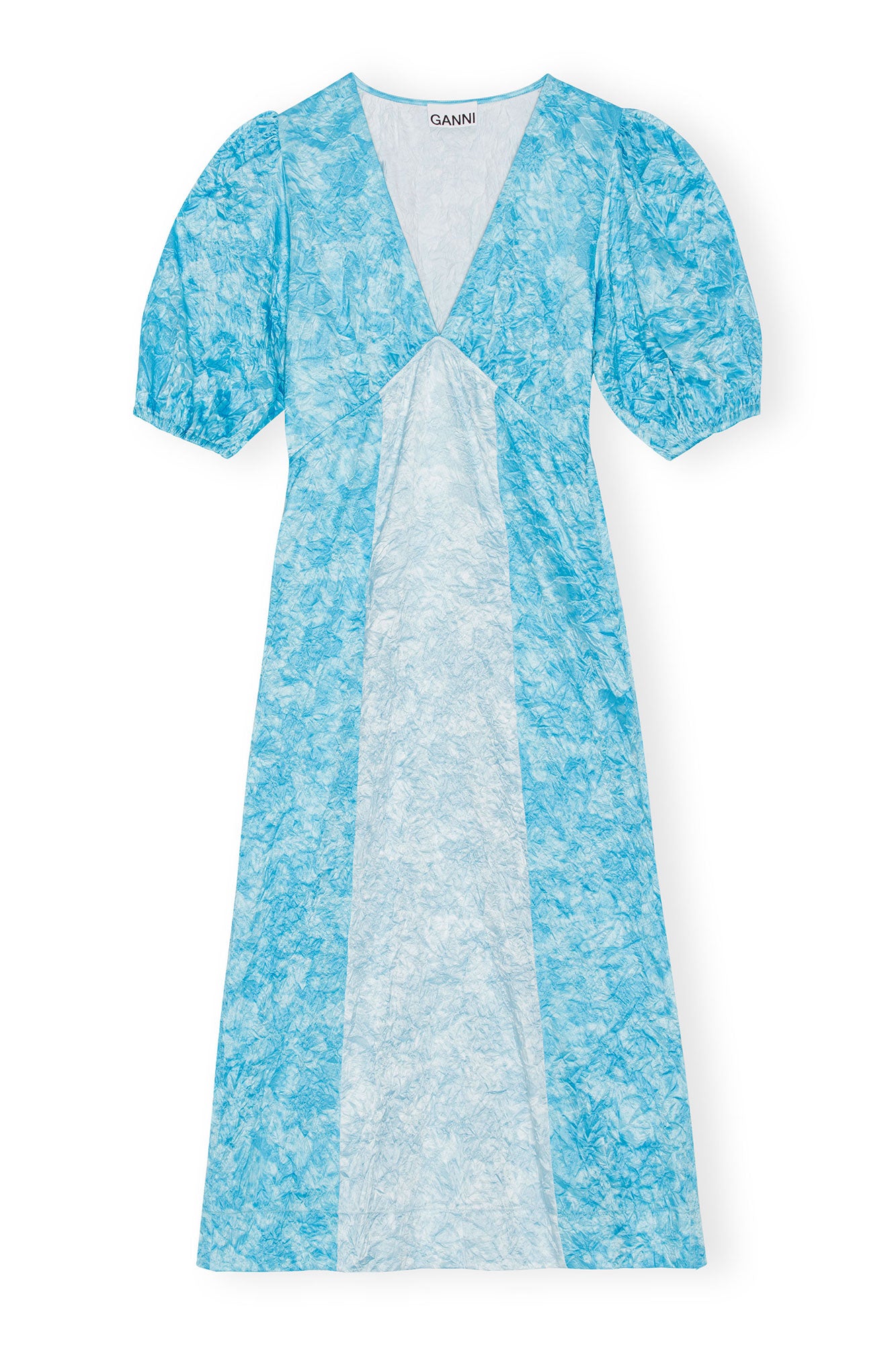 Crinkled Satin Midi Dress | Ethereal Blue