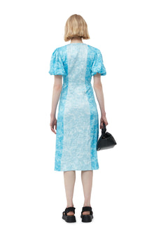 Crinkled Satin Midi Dress | Ethereal Blue