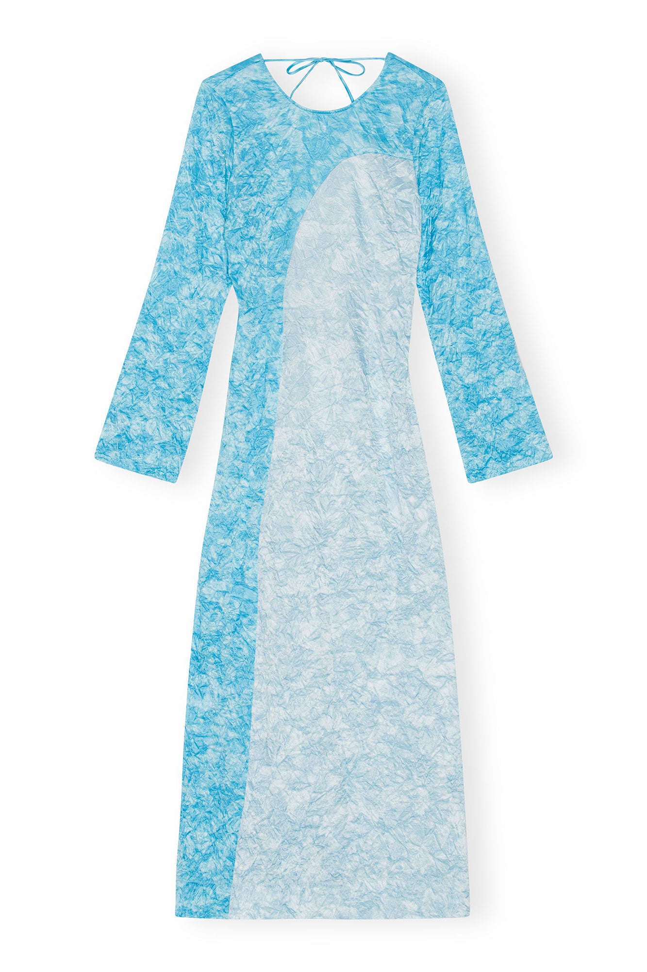 Crinkled Satin Maxi Dress | Ethereal Blue
