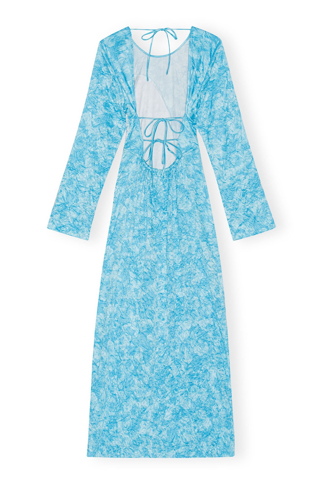 Crinkled Satin Maxi Dress | Ethereal Blue