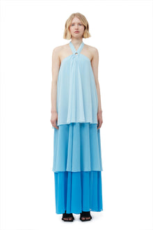Chiffon Layer Maxi Dress | Ethereal Blue