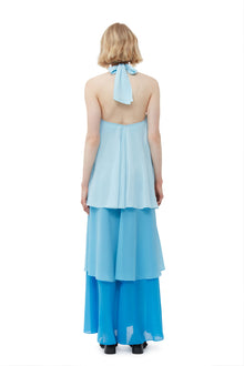 Chiffon Layer Maxi Dress | Ethereal Blue