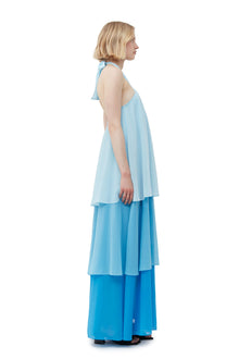 Chiffon Layer Maxi Dress | Ethereal Blue