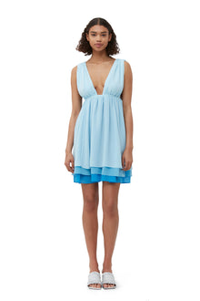 Chiffon Mini Dress | Ethereal Blue