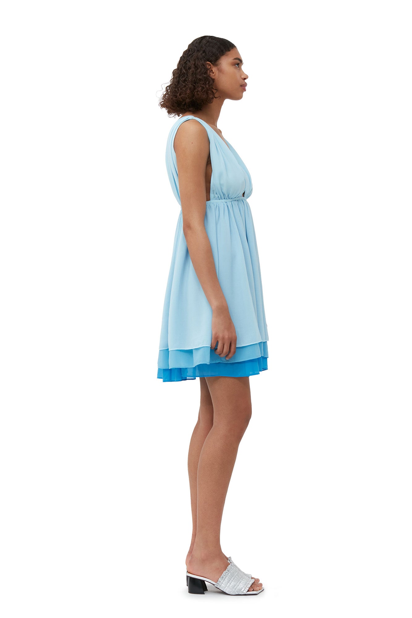Chiffon Mini Dress | Ethereal Blue