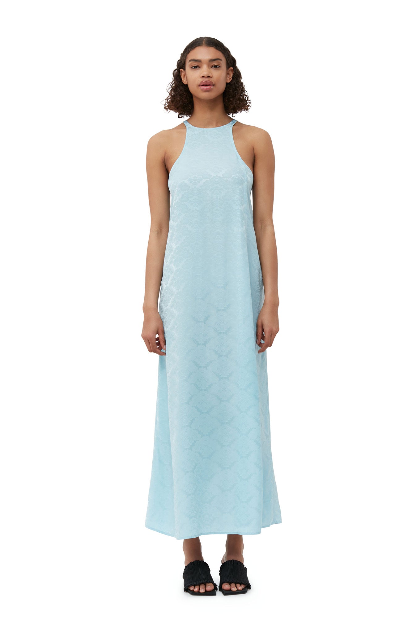 Viscose Jacquard Slip Dress | Corydalis Blue
