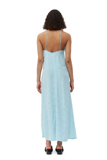 Viscose Jacquard Slip Dress | Corydalis Blue