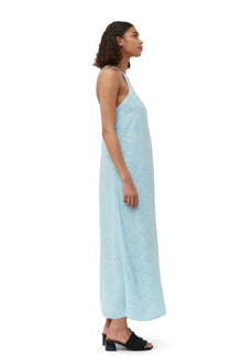 Viscose Jacquard Slip Dress | Corydalis Blue