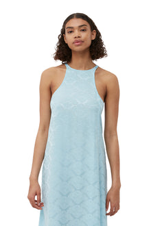 Viscose Jacquard Slip Dress | Corydalis Blue