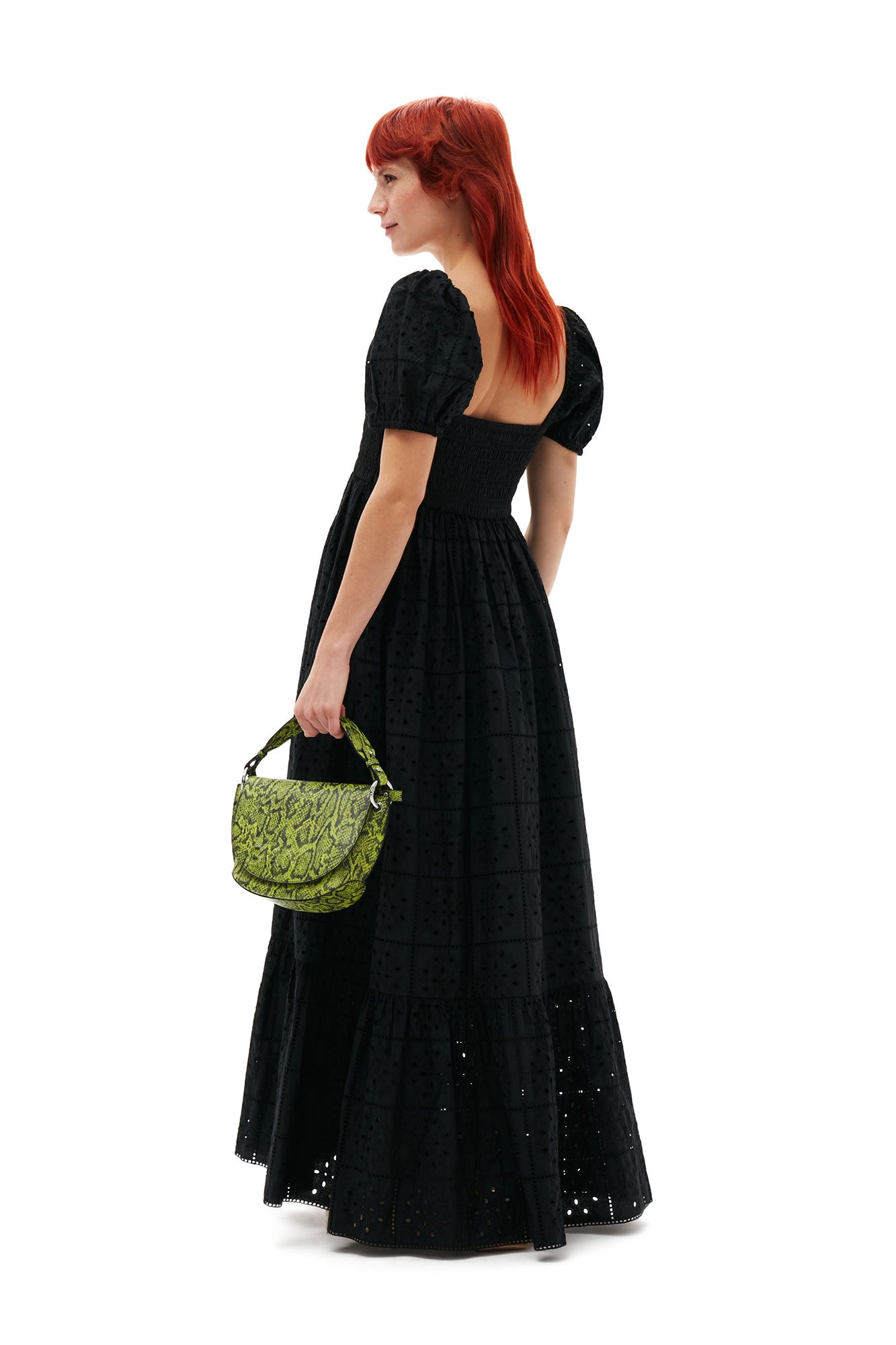 Broderie Anglaise Maxi Dress | Black