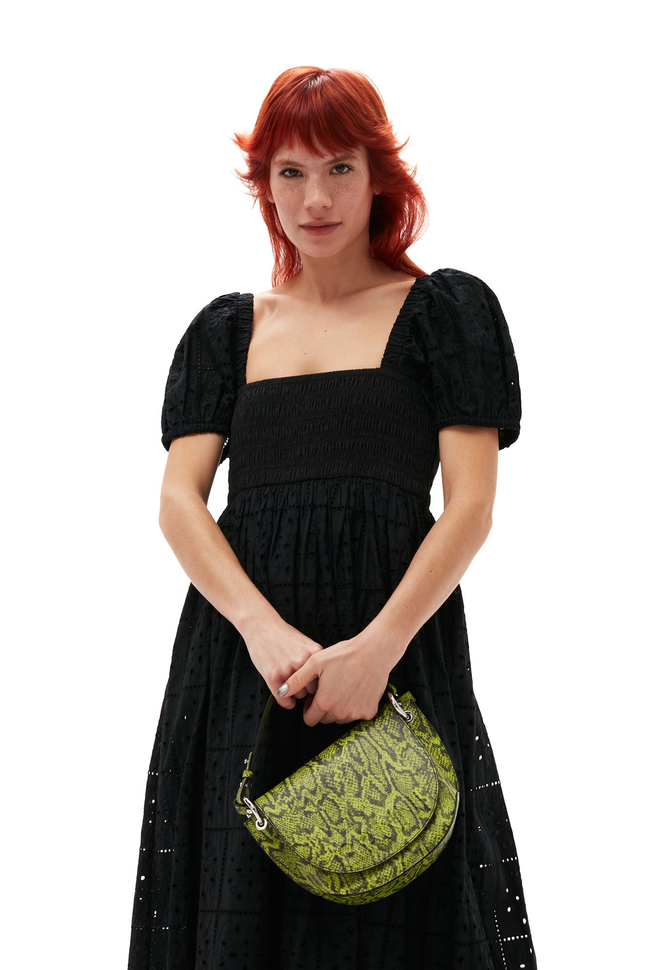 Broderie Anglaise Maxi Dress | Black