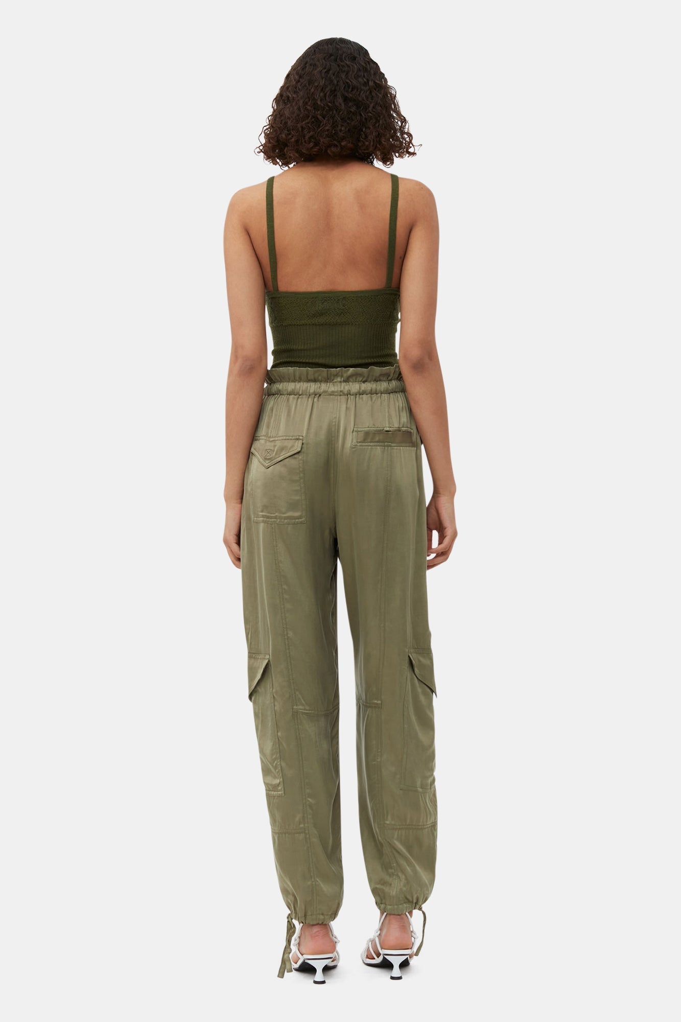 Washed Satin Pants | Aloe