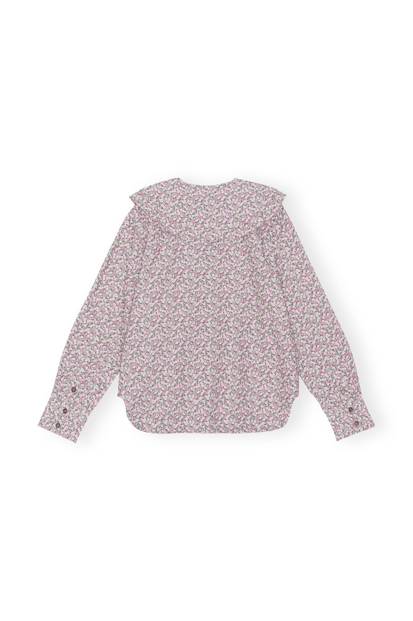 Printed Cotton Double-Collar Shirt | Frost Gray