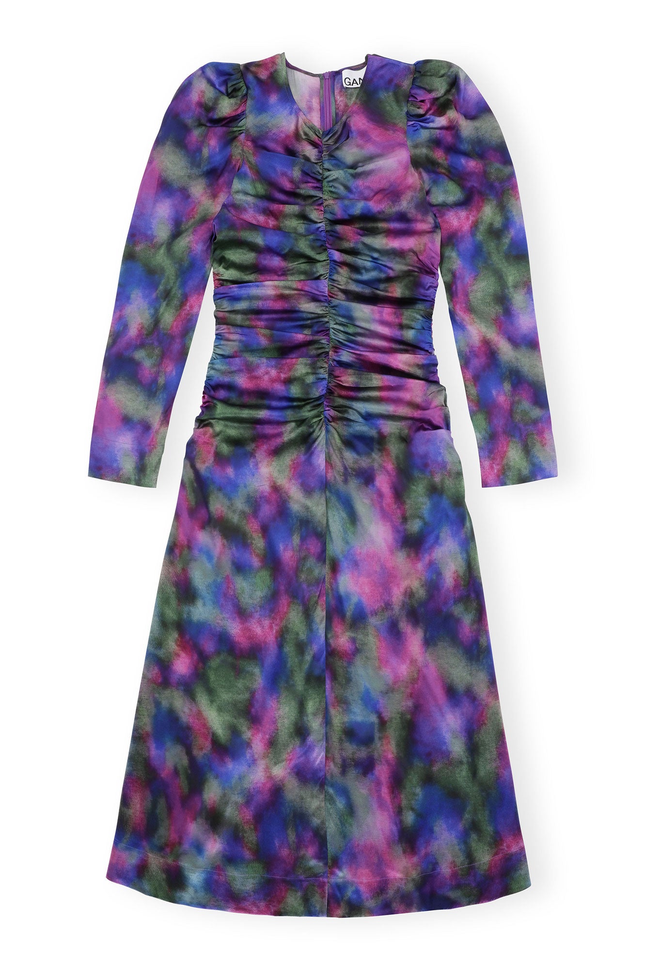 Silk Satin O-Neck Midi Dress | Simply Purple