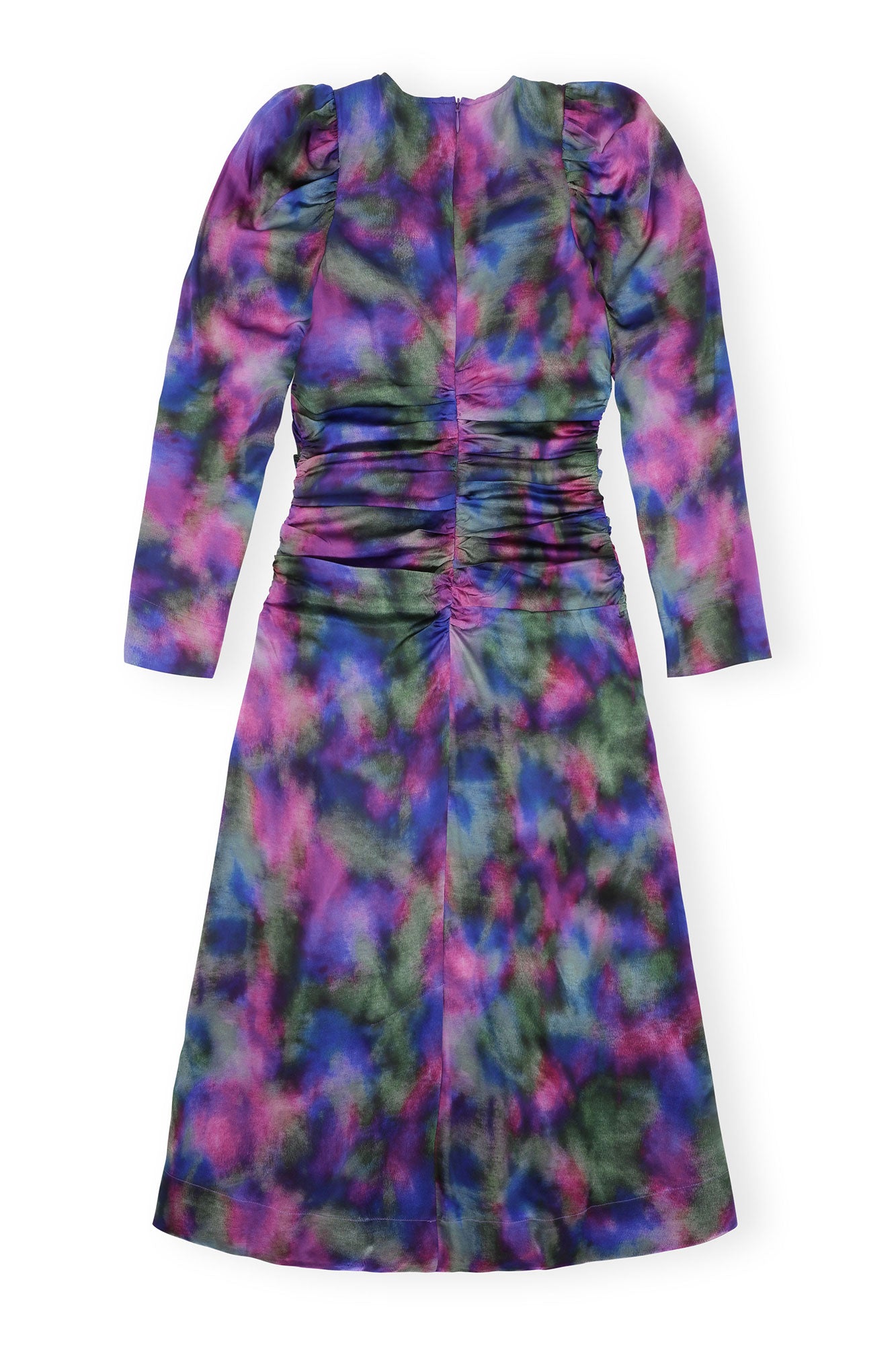 Silk Satin O-Neck Midi Dress | Simply Purple