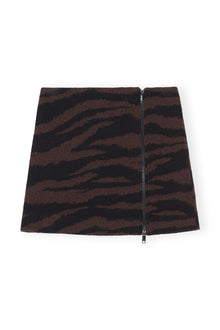 Wool Jacquard Mini Skirt | Black