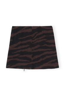 Wool Jacquard Mini Skirt | Black