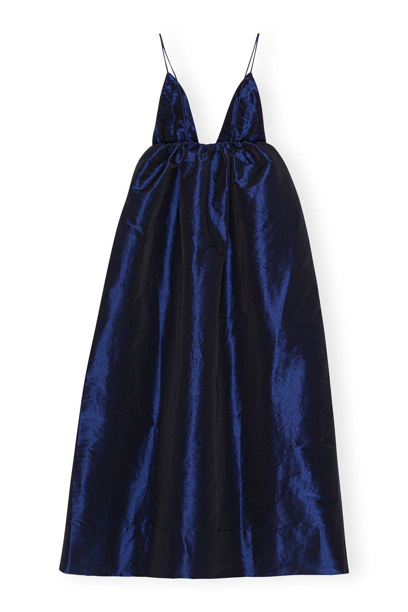 Shiny Taffeta Strap Dress | Sodalite Blue