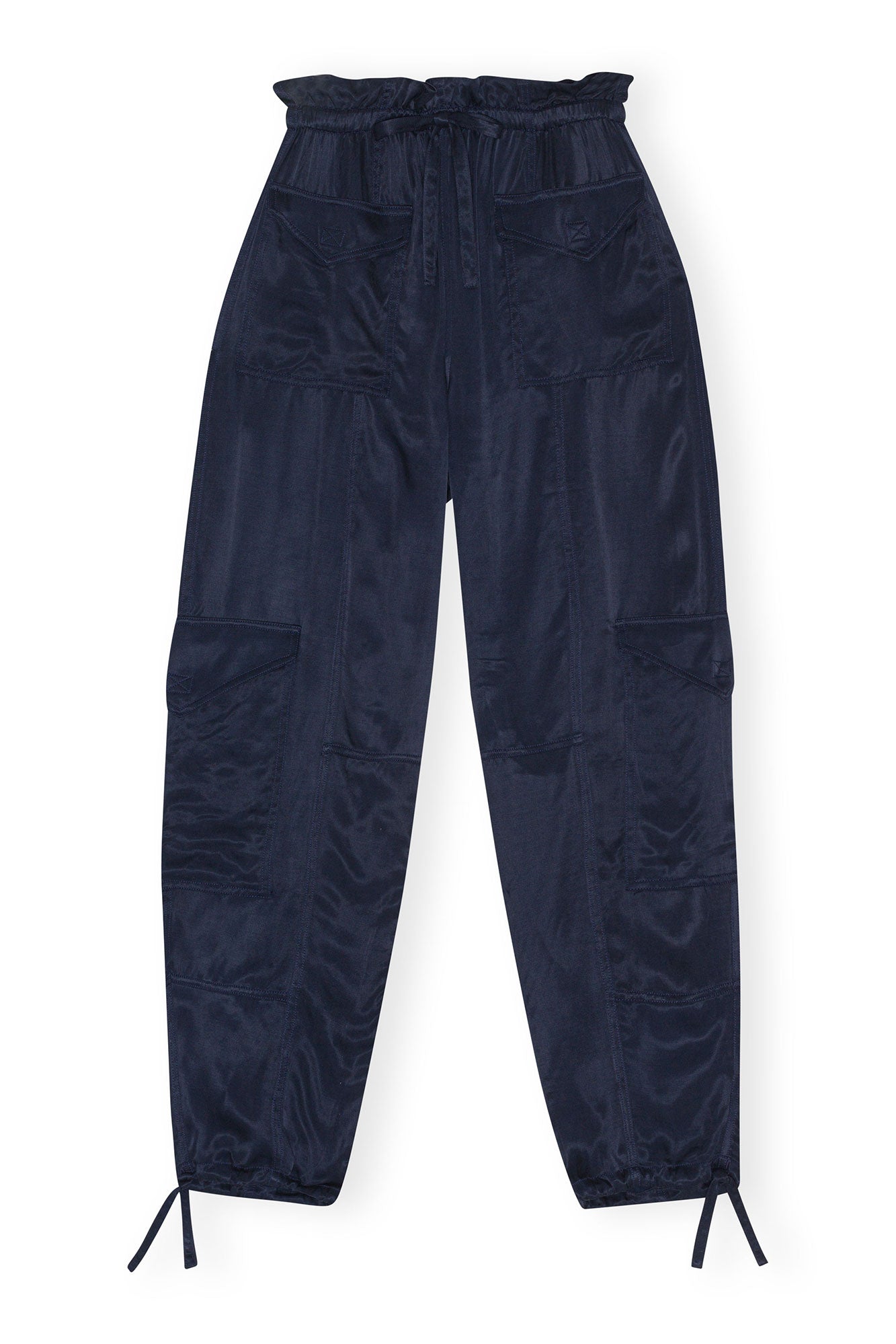 Washed Twill Satin Pants | Sky Captain