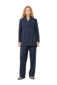 Drapey Melange Blazer | Sky Captain