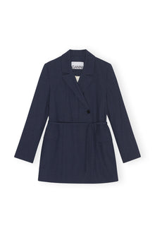 Drapey Melange Blazer | Sky Captain