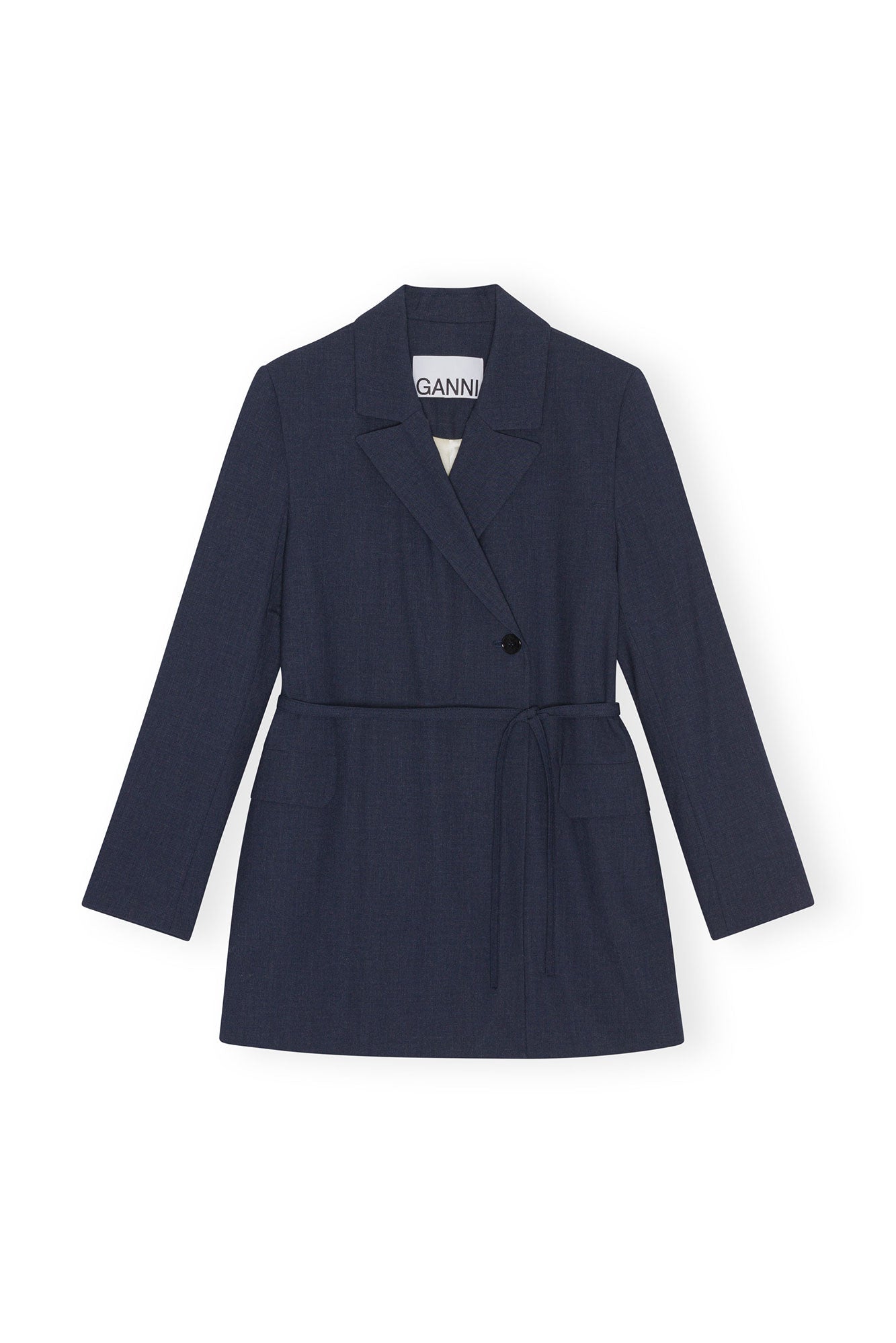 Drapey Melange Blazer | Sky Captain