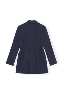 Drapey Melange Blazer | Sky Captain