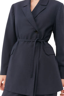 Drapey Melange Blazer | Sky Captain