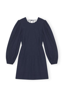 Drapey Melange Open Back Mini Dress | Sky Captain