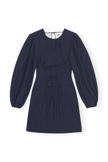 Drapey Melange Open Back Mini Dress | Sky Captain